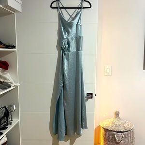 ASOS Baby Blue Satin Maxi Dress